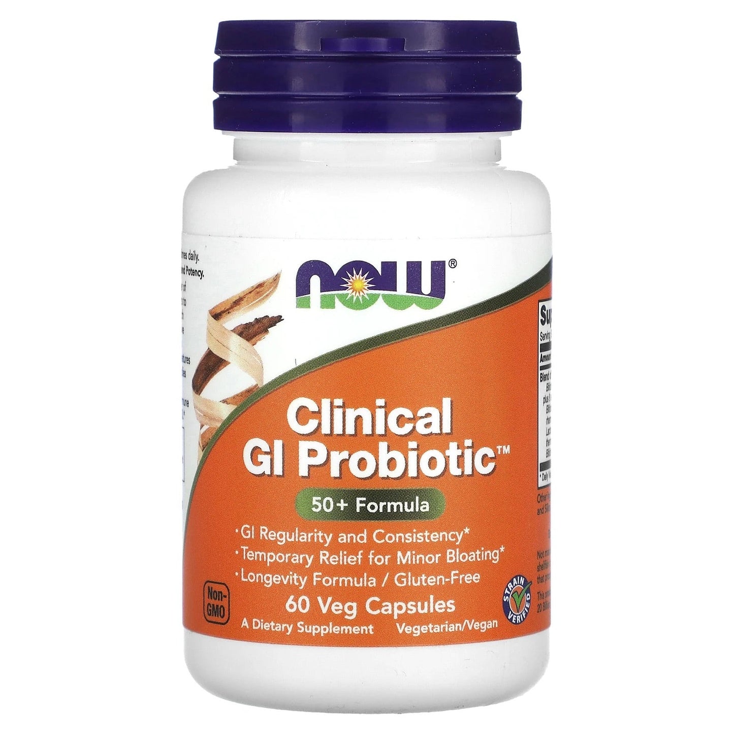 Pre-Order | Arrives in 5–10 Days – NOW Foods
Clinical GI Probiotic, 50+ Formula, 60 Veg Capsules