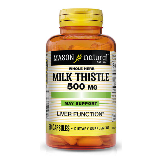 MASON NATURAL MILK THISTLE 500MG, 60 CAPSULES