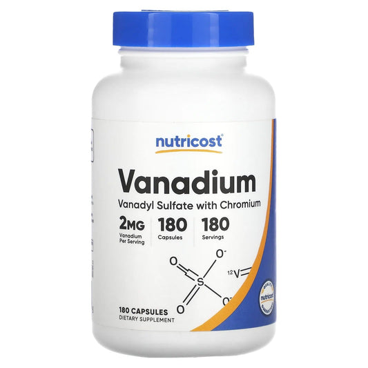 Pre-Order | Arrives in 5–10 Days – Nutricost
Vanadium , 2 mg , 180 Capsules
