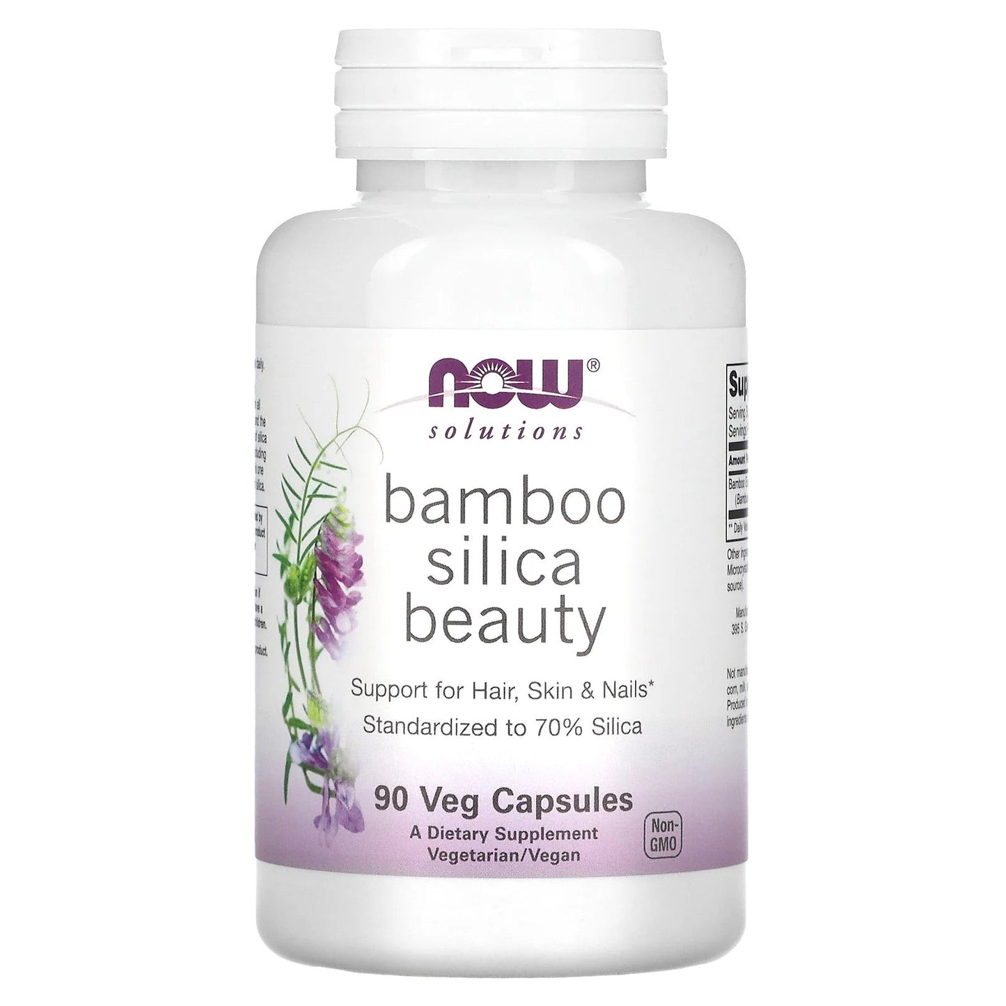 Pre-Order | Arrives in 5–10 Days – NOW Foods
Solutions, Bamboo Silica Beauty, 760 mg, 90 Veg Capsules (380 mg per Capsule)