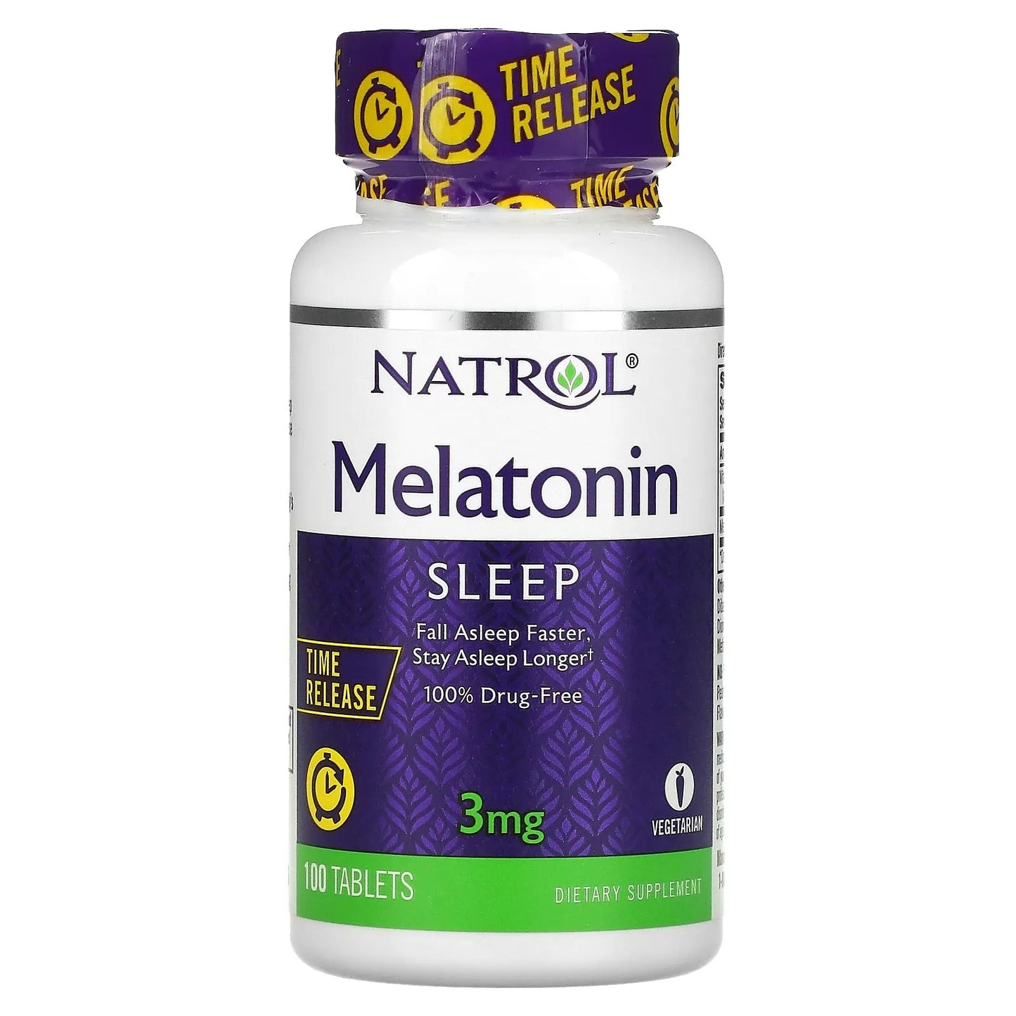 Pre-Order | Arrives in 5–10 Days – Natrol
Melatonin, Time Release, 3 mg, 100 Tablets
