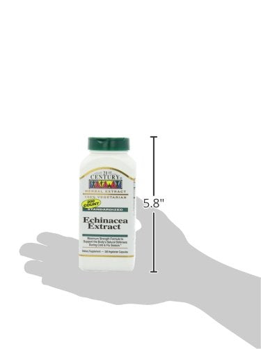 Pre-Order | Arrives in 5–10 Days – 21st Century Echinacea Extract Veg Capsules, 200 Count (21691)