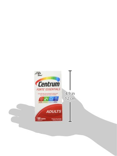 Pre-Order | Arrives in 5–10 Days – Centrum Adult Forte Essentials Mulitvitamins/Minerals Supplement for Men & Women, 100 Tablets (Packaging May Vary)