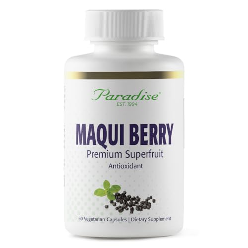 Pre-Order | Arrives in 5–10 Days – Paradise Herbs, Organic Maqui Berry Extract, 400 mg, Fresh, Freeze-Dried Concentrate for Superior Potency, Non-GMO, Vegan, 60 Capsules