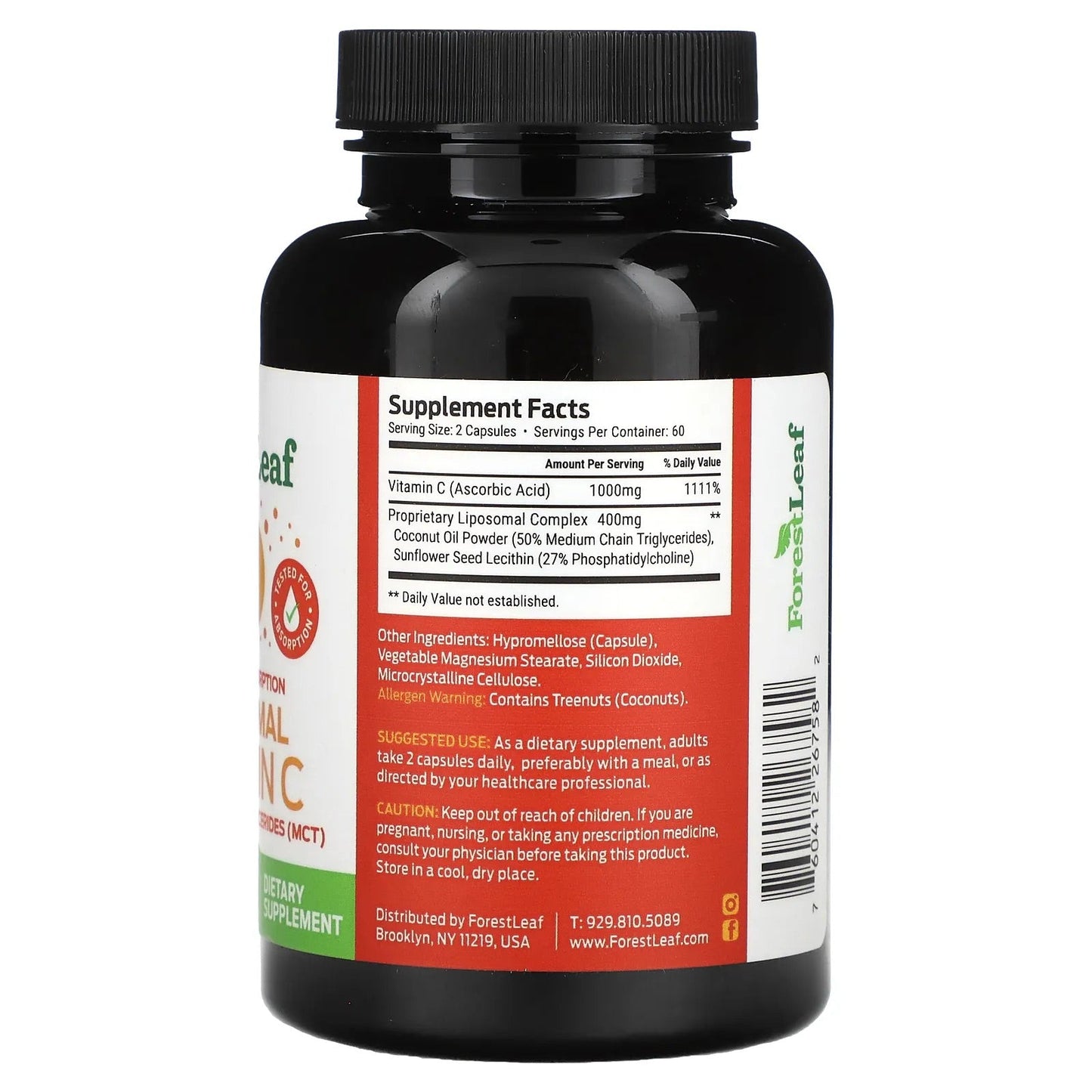 Pre-Order | Arrives in 5–10 Days – Forest Leaf
Liposomal Vitamin C, 1,400 mg, 120 Vegetable Capsules (700 mg per Capsule)