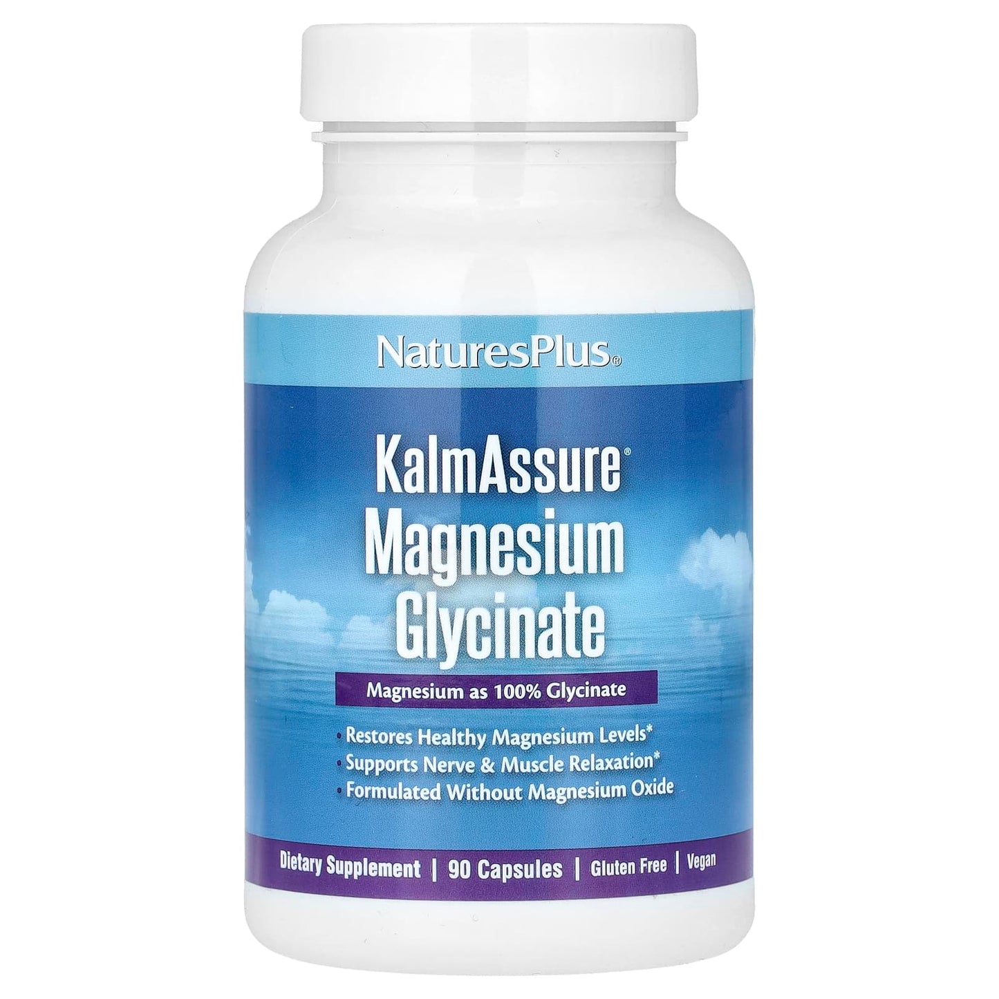 Pre-Order | Arrives in 5–10 Days – NaturesPlus
KalmAssure, Magnesium Glycinate, 210 mg, 90 Capsules (70 mg per Capsule)
