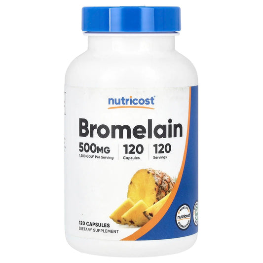 Pre-Order | Arrives in 5–10 Days – Nutricost
Bromelain, 500 mg, 120 Capsules