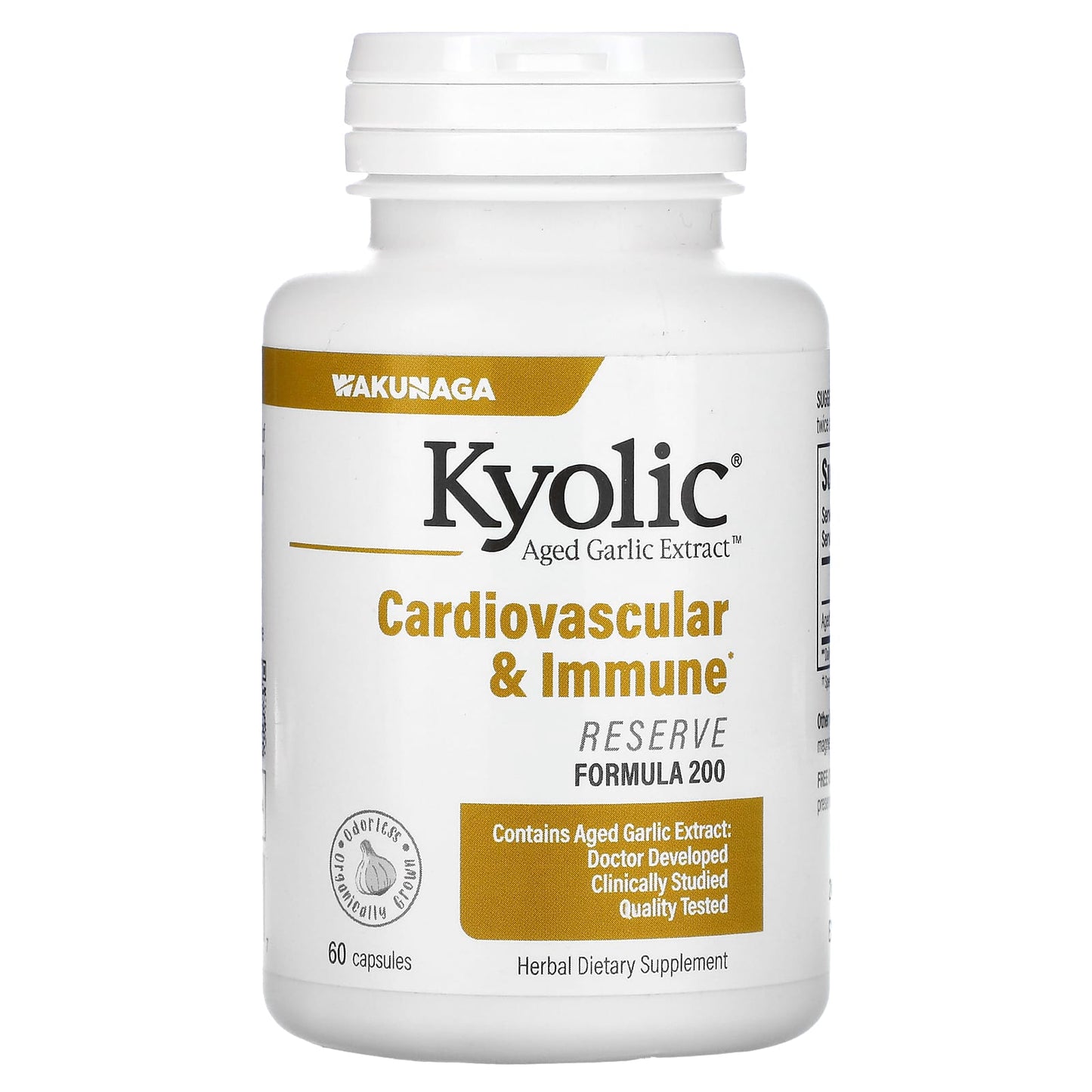 Pre-Order | Arrives in 5–10 Days – Kyolic
Aged Garlic Extract, Reserve, 1,200 mg, 60 Capsules (600 mg Per Capsule)