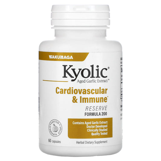 Pre-Order | Arrives in 5–10 Days – Kyolic
Aged Garlic Extract, Reserve, 1,200 mg, 60 Capsules (600 mg Per Capsule)