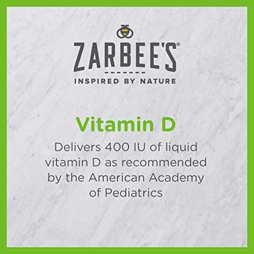 Pre-Order | Arrives in 5–10 Days – Zarbee's Vitamin D Drops for Infants, 400IU (10mcg) Baby & Toddler Liquid Supplement, Newborn & Up, Dropper Syringe Included, 0.47 Fl Oz