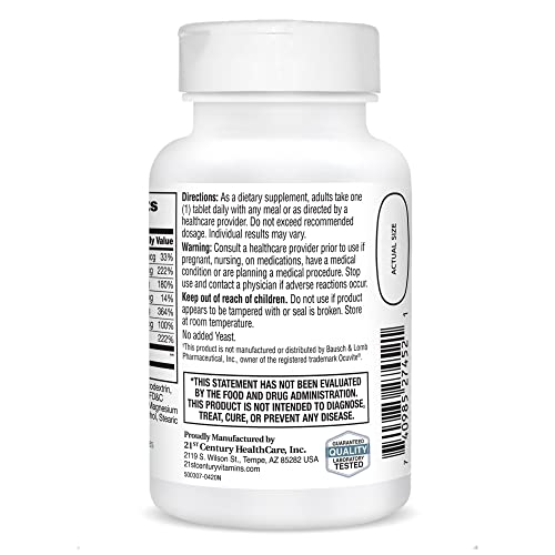 Pre-Order | Arrives in 5–10 Days – 21st Century Healthy Eyes with Lutein Tablets, 60 Count, White (27452)