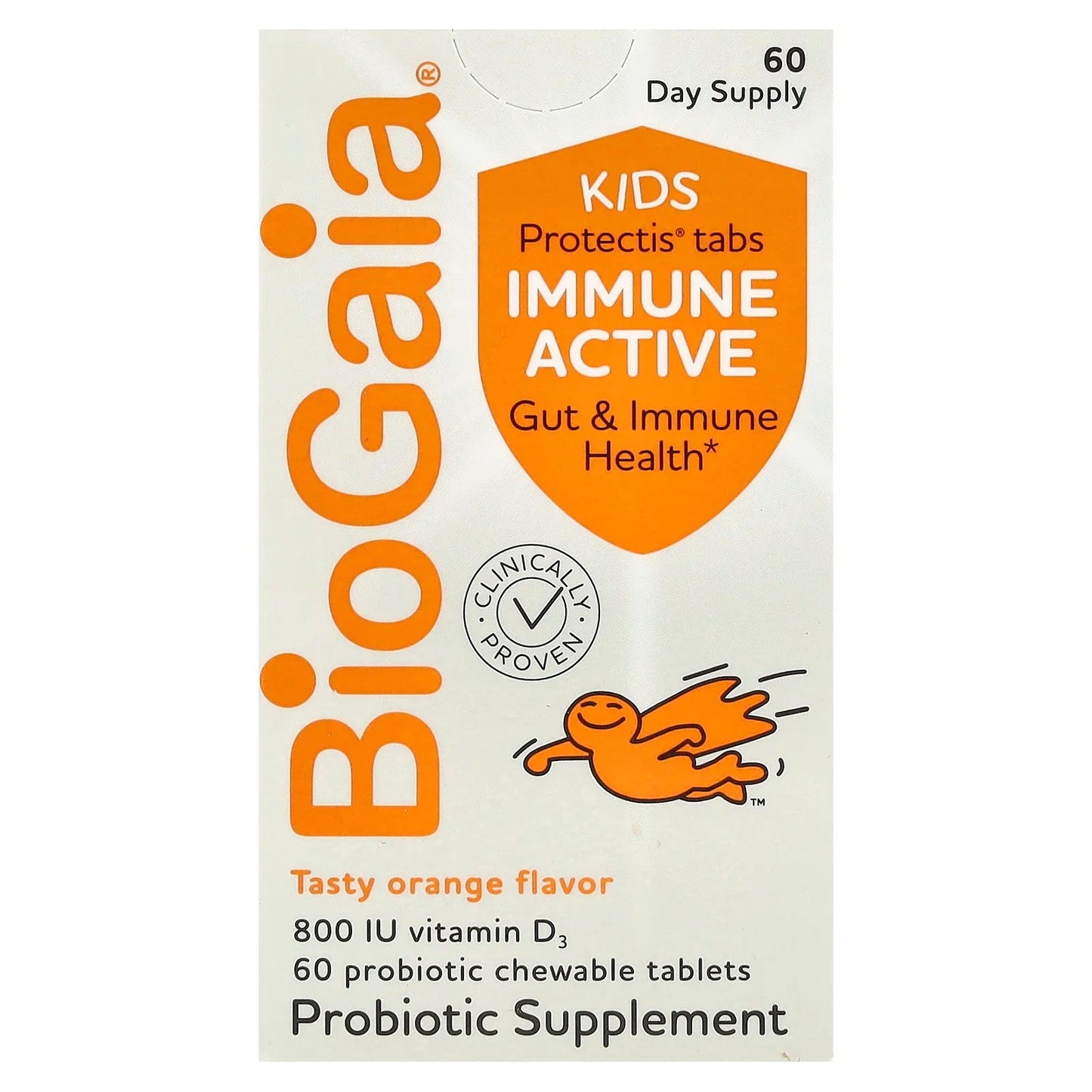 Pre-Order | Arrives in 5–10 Days – BioGaia
Protectis Kids, Immune Active, Tasty Orange, 60 Probiotic Chewable Tablets