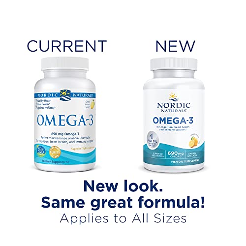 Pre-Order | Arrives in 5–10 Days – Nordic Naturals Omega-3, Lemon Flavor - 180 Soft Gels - 690 mg Omega-3 - Fish Oil - EPA & DHA - Immune Support, Brain & Heart Health, Optimal Wellness - Non-GMO - 90 Servings