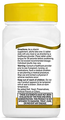 Pre-Order | Arrives in 5–10 Days – 21st Century B 12 5000 Mcg Sublingual Tablets, 2 Count