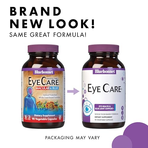 Pre-Order | Arrives in 5–10 Days – Bluebonnet Nutrition Eye Care Macular & Blue, Eye Health & Blue Light Support*, Vegan, Kosher-Certified, Gluten-Free, Dairy-Free, 60 Vegetable Capsules, 30 Servings
