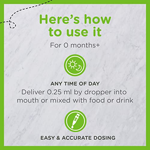 Pre-Order | Arrives in 5–10 Days – Zarbee's Vitamin D Drops for Infants, 400IU (10mcg) Baby & Toddler Liquid Supplement, Newborn & Up, Dropper Syringe Included, 0.47 Fl Oz