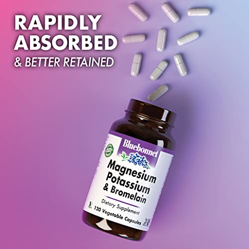Pre-Order | Arrives in 5–10 Days – BlueBonnet Magnesium Potassium Plus Bromelain Vegetarian Capsules, 60 Count