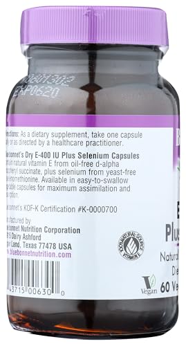 Pre-Order | Arrives in 5–10 Days – BlueBonnet Dry E-400 IU Plus Selenium Vegetarian Capsules, 60 Count
