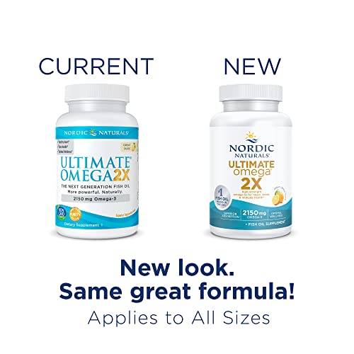Pre-Order | Arrives in 5–10 Days – Nordic Naturals Ultimate Omega 2X, Lemon Flavor - 120 Soft Gels - 2150 mg Omega-3 - High-Potency Omega-3 Fish Oil with EPA & DHA - Promotes Brain & Heart Health - Non-GMO - 60 Servings
