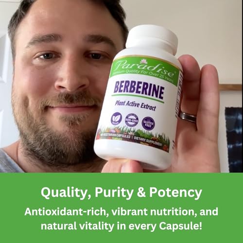 Pre-Order | Arrives in 5–10 Days – Paradise Herbs, Berberine Extract, 500 mg, Pure & Potent Berberine Supplement, Vegan, Non GMO, Gluten Free, 180