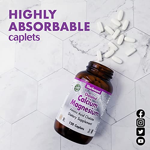 Pre-Order | Arrives in 5–10 Days – BlueBonnet Albion Chelated Calcium Magnesium Caplets, 120 Count