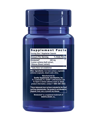 Pre-Order | Arrives in 5–10 Days – Life Extension Body Trim & Appetite Control - Lemon Verbena & Hibiscus Extract Formula Supplement - for Healthy Weight Loss Support - Once Daily, Gluten-Free, Non-GMO, Vegetarian - 30 Capsules