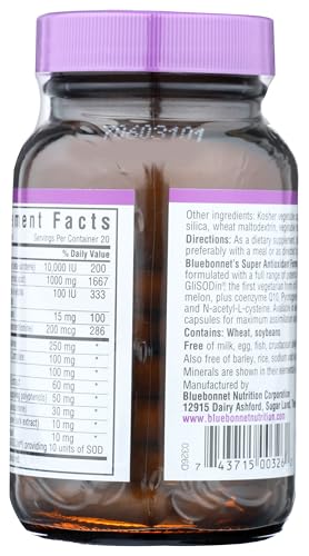 Pre-Order | Arrives in 5–10 Days – BlueBonnet Super Antioxidant Formula Vegetarian Capsules, 60 Count, White