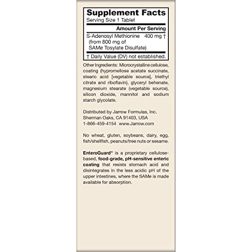Pre-Order | Arrives in 5–10 Days – Jarrow Formulas SAMe 400 mg, Supports Joint Health, Liver Function, Brain Metabolism, 60 Tablets, Up To a 60 Day Supply