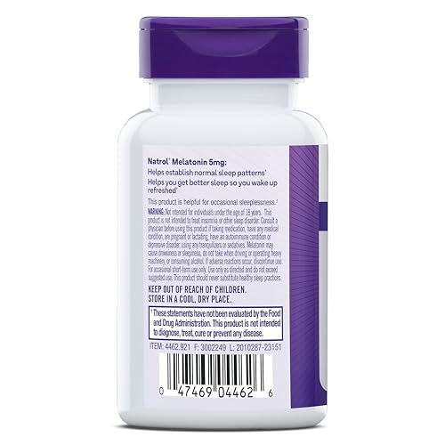 Pre-Order | Arrives in 5–10 Days – Natrol Melatonin 5 mg, Dietary Supplement for Restful Sleep, Sleep Supplements for Adults, 60 Melatonin Tablets, 60 Day Supply