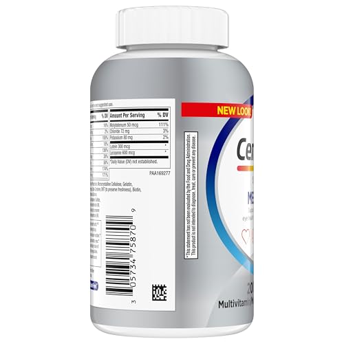 Pre-Order | Arrives in 5–10 Days – Centrum Silver Men's 50+ Multivitamin with Vitamin D3, B-Vitamins, Zinc for Memory and Cognition - 200 Tablets
