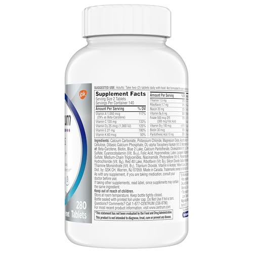 Pre-Order | Arrives in 5–10 Days – Centrum Minis Silver Multivitamin for Men 50 Plus, Multivitamin/Multimineral Supplement, Vitamin D3, B-Vitamins and Zinc, Non-GMO Ingredients, Supports Memory and Cognition in Older Adults - 280 Ct