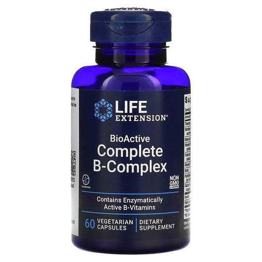 Pre-Order | Arrives in 5–10 Days – Life Extension
BioActive Complete B-Complex, 60 Vegetarian Capsules