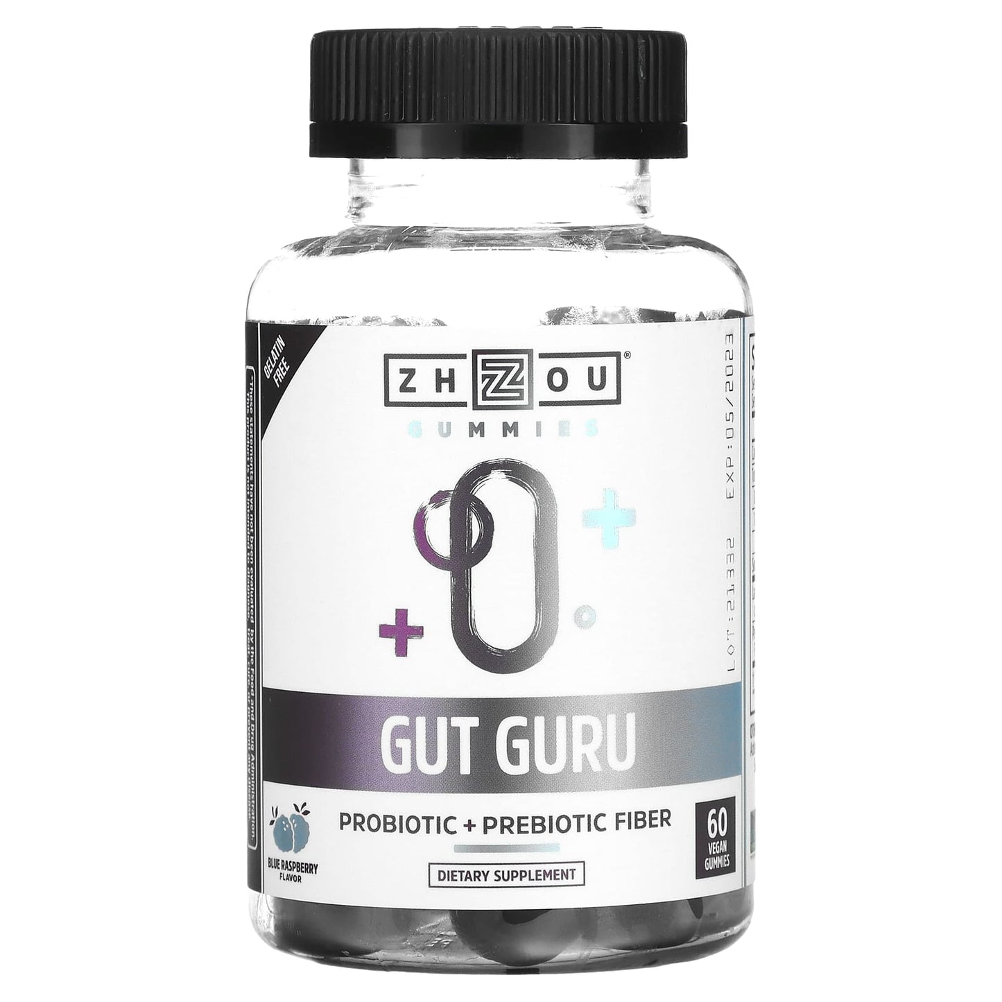 Pre-Order | Arrives in 5–10 Days – Zhou Nutrition
Gut Guru, Blue Raspberry, 60 Vegan Gummies
