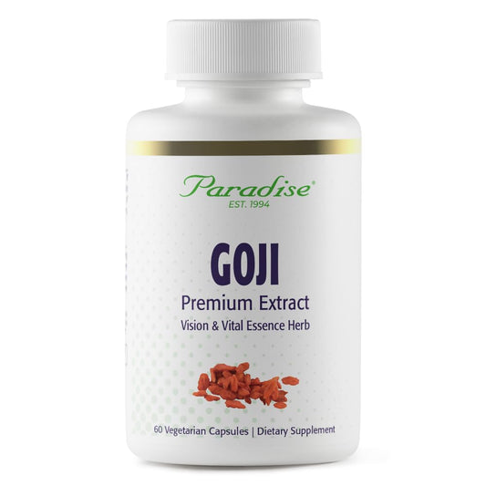 Pre-Order | Arrives in 5–10 Days – Paradise Herbs Goji Extract, Vital Essence Herb, Skin, Eyes, Body Support, Vegan, Gluten Free, Non GMO, 60 Count Vegetarian Capsules