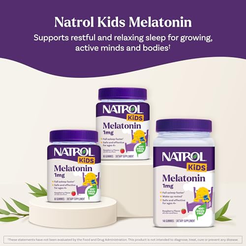 Pre-Order | Arrives in 5–10 Days – Natrol Kids Melatonin 1 mg, Dietary Supplement for Restful Sleep, Melatonin Gummies for Kids, 60 Raspberry-Flavored Gummies, Up to a 60 Day Supply