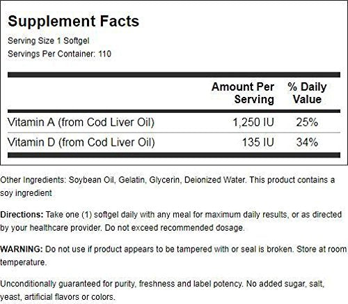 Pre-Order | Arrives in 5–10 Days – 21st Century Norwegian Cod Liver Oil, 400 mg, 110 Softgels