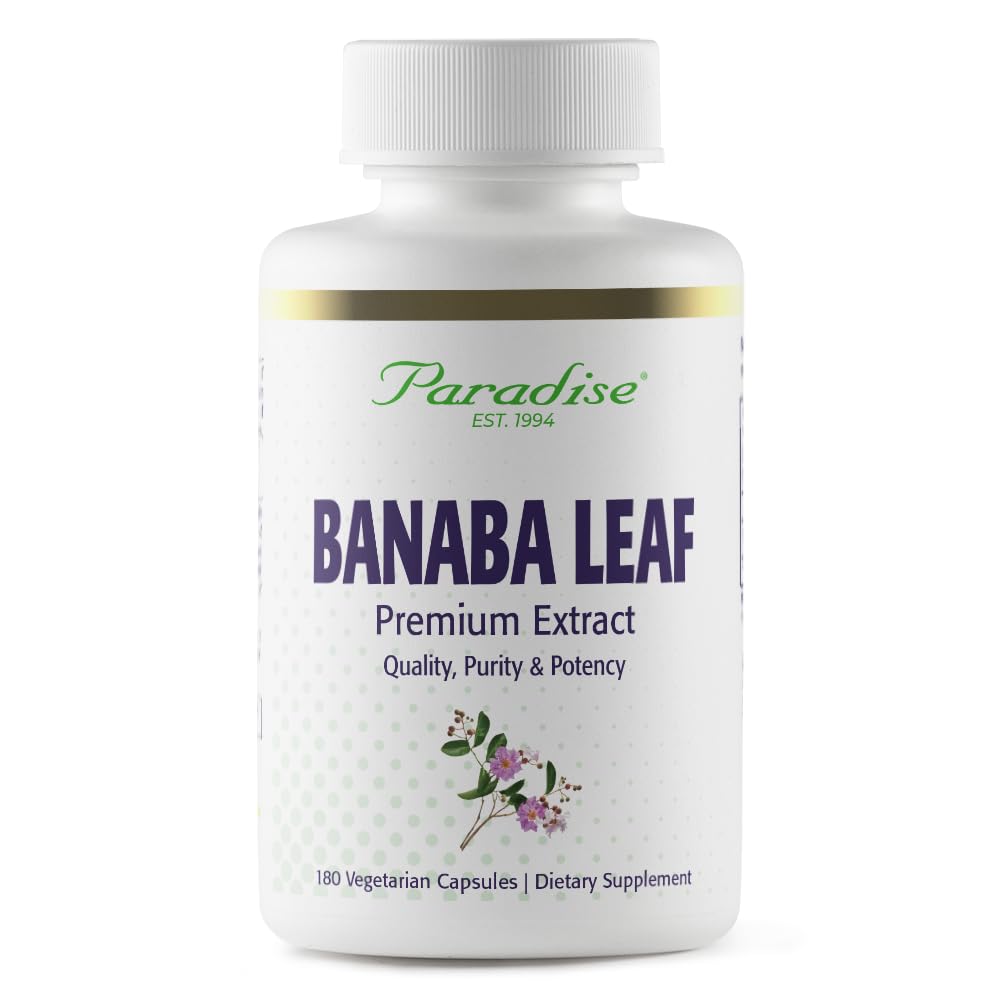 Pre-Order | Arrives in 5–10 Days – Paradise Herbs, Banaba Leaf, 12:1 Concentrated Extract, 250 mg, Vegan, Gluten-Free, Non-GMO, 180 Capsules