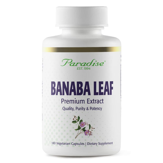 Pre-Order | Arrives in 5–10 Days – Paradise Herbs, Banaba Leaf, 12:1 Concentrated Extract, 250 mg, Vegan, Gluten-Free, Non-GMO, 180 Capsules