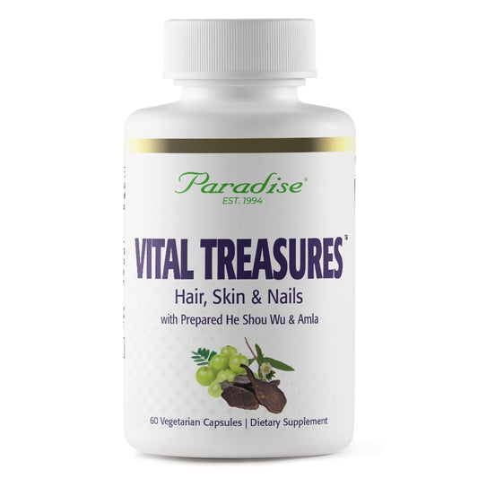 Pre-Order | Arrives in 5–10 Days – Paradise Herbs Vital Treasures Supplement, Hair Skin & Nails Support, Super Potent, Ultra Pure, Vegan, Non GMO, Gluten Free, 60 Vegetarian Capsules