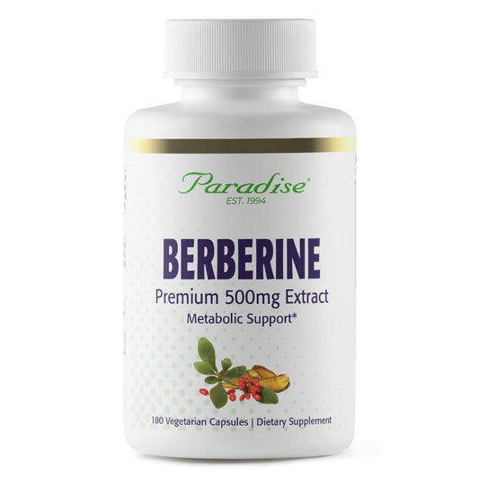 Pre-Order | Arrives in 5–10 Days – Paradise Herbs, Berberine Extract, 500 mg, Pure & Potent Berberine Supplement, Vegan, Non GMO, Gluten Free, 180