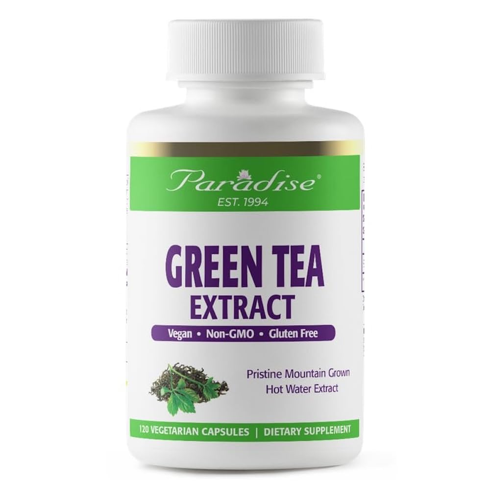 Pre-Order | Arrives in 5–10 Days – Paradise Green Tea Extract, Super Potent, Ultra Pure, 100% Naturally Extracted, Non GMO, Gluten Free, 120 Vegetarian Capsules