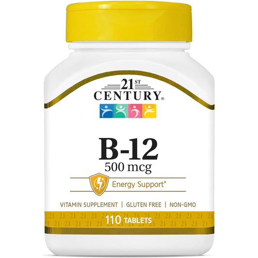 Pre-Order | Arrives in 5–10 Days – 21st Century B-12 500 mcg Tablets, 110-Count (Pack of 2)
