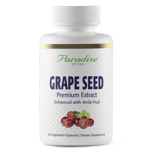 Pre-Order | Arrives in 5–10 Days – Paradise Herbs Grape Seed Extract, Active Whole Spectrum, Antioxidant, Vegan, Non GMO, Gluten Free, 90 Vegetarian Capsules
