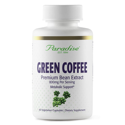 Pre-Order | Arrives in 5–10 Days – Paradise Herbs Green Coffee Bean, Active Whole Spectrum Extract, Super Potent, Ultra Pure, Vegan, Gluten Free, Non-GMO, 60 Count Vegetarian Capsules