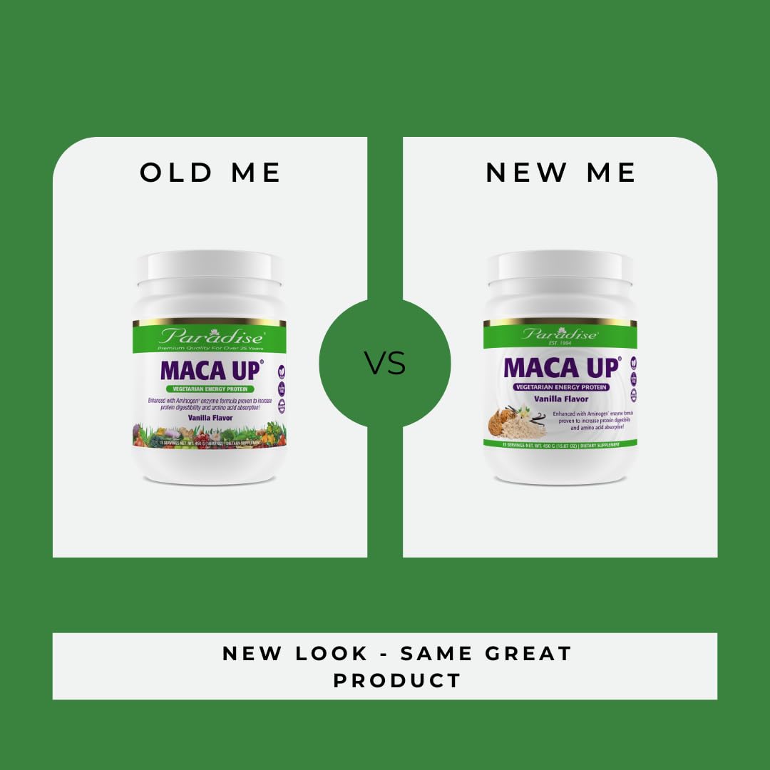 Pre-Order | Arrives in 5–10 Days – Paradise Herbs Maca Up Protein Powder, Vanilla, 15.87 Ounce