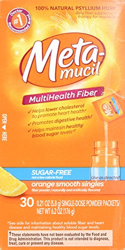 Pre-Order | Arrives in 5–10 Days – Metamucil Fiber Singles Smooth Texture Sugar Free Orange - 30 Packets