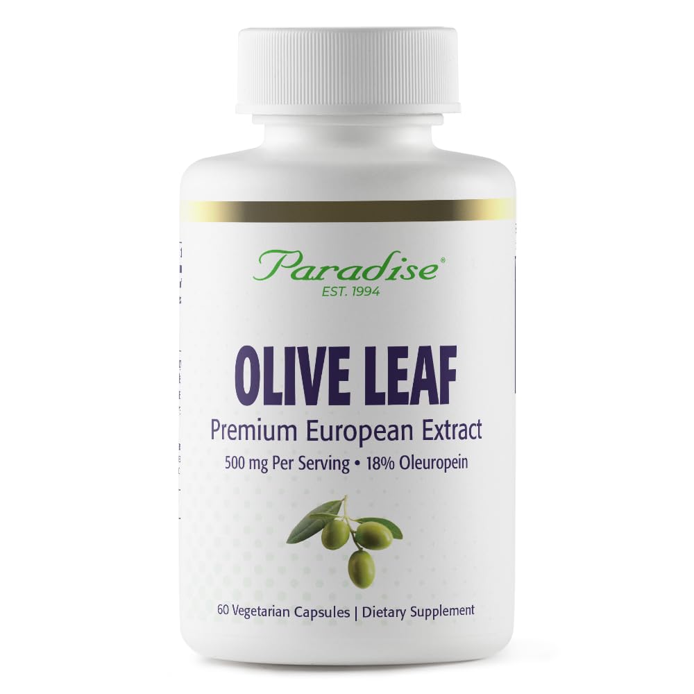 Pre-Order | Arrives in 5–10 Days – Paradise Herbs Olive Leaf Extract from Spanish Andalusian Olive Trees, Super Potent, Ultra Pure, Non-GMO, Vegan, Gluten Free, 60 Vegetarian Capsules