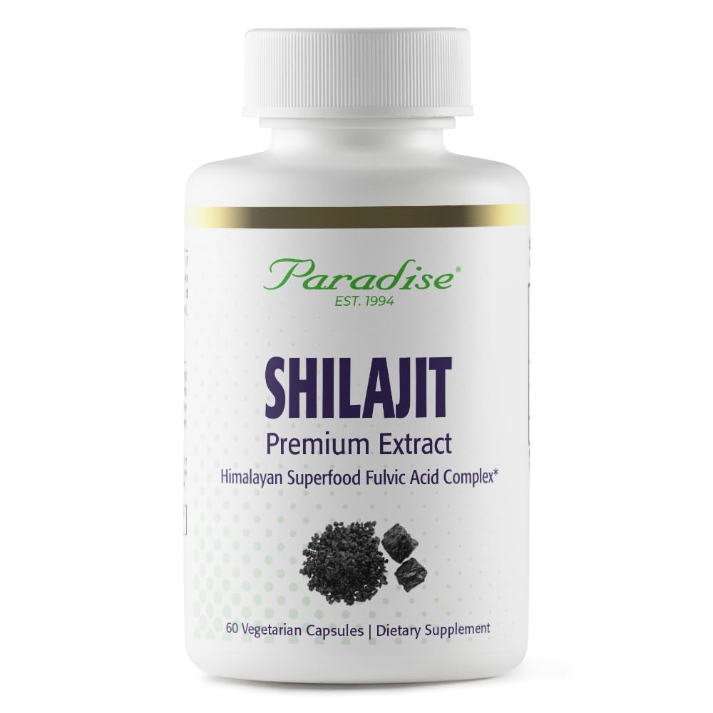 Pre-Order | Arrives in 5–10 Days – Paradise Herbs Shilajit Extract, Whole Active Plant Extract, Super Potent, Ultra Pure, Vegan, Non-GMO, Gluten Free, Keto, 60 Count Vegetarian Capsules
