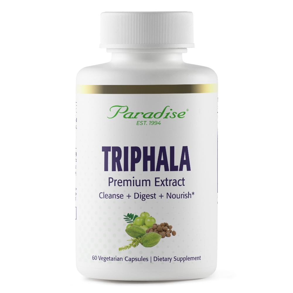 Pre-Order | Arrives in 5–10 Days – Paradise Herbs Triphala Extract, Super Potent, Ultra Pure, Vegan, Non GMO, Gluten Free, 60 Vegetarian Capsules
