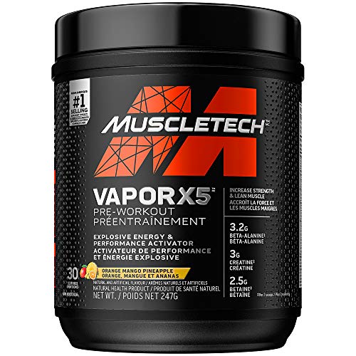 Pre-Order | Arrives in 5–10 Days – Pre Workout Powder, MuscleTech Vapor X5 Pre-Workout, Pre Workout Powder for Men & Women, PreWorkout Energy Powder Drink Mix, Sports Nutrition Pre-Workout Products, Orange Mango Pineapple (30 Servings)